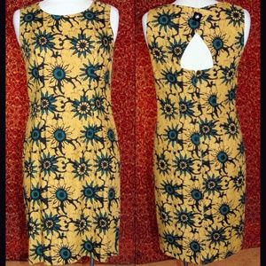 GANTOS yellow tribal straight dress 8 💥🕛